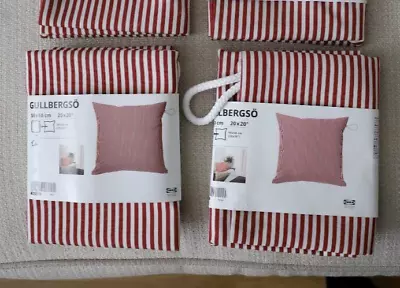 2 X Ikea Gullbergso Cushion Cover Red Stripe 50 X 50cm 804.951.20 • £14.98