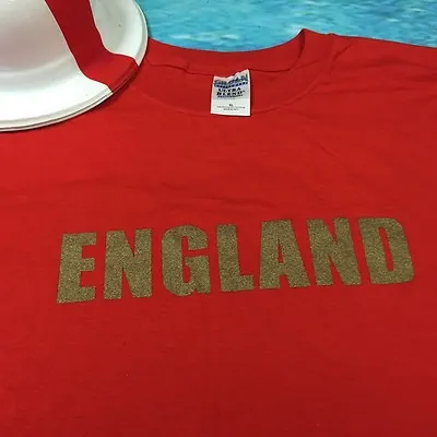£7.49 • Buy England T-Shirt Red/ Gold England Print - XL Size St George's Celebrations Sport