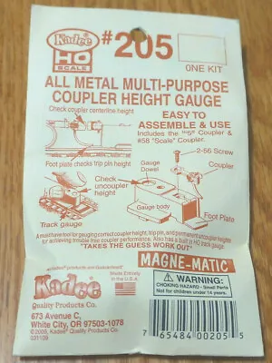 Kadee HO #205 All Metal Multi-Purpose Coupler Height Gauge • $8.15