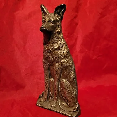 Vintage Antique Cast Iron German Shepard Dog Doorstop Paperweight Bronze Finish • $19.95