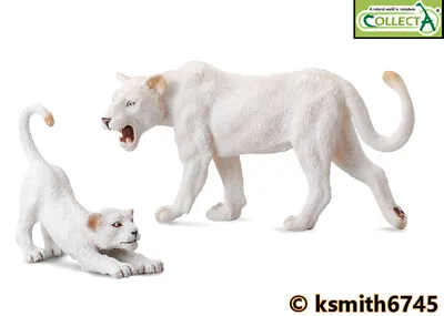 £9.85 • Buy CollectA WHITE LIONESS & CUB Plastic Toy Wild Zoo Animal Cat LION * NEW 💥