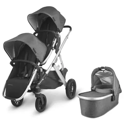 Ex Display UPPAbaby Vista Double Pushchair & Carrycot | Grey (EA09) • £750