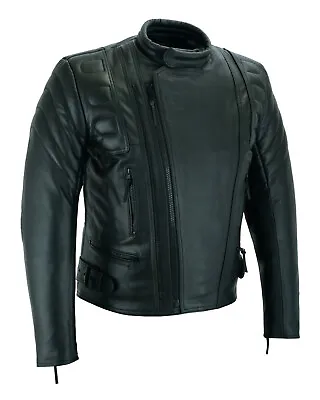 £130 • Buy Limo Padded Motorcycle Police Leather Armoured Jacket Biker Black Double Lining