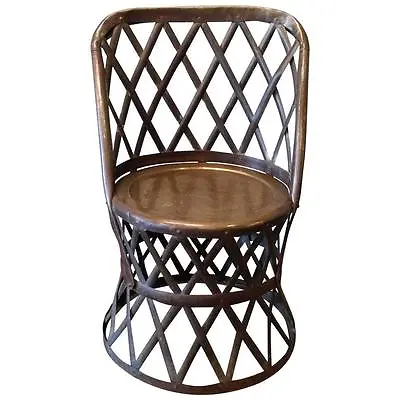 $6000 • Buy Hollywood Regency Braided Brass African Safari Inspired Chair By Sarreid