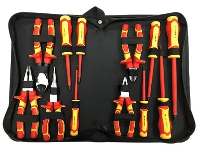 Electrical VDE Tool Set 12 Piece Pliers Screwdrivers Side Cutters 1000v • £54.99