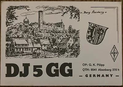 QSL Card - Abenberg Germany - G.K.Pilipp - DJ5GG - 1965 - Scenic Postcard • $5