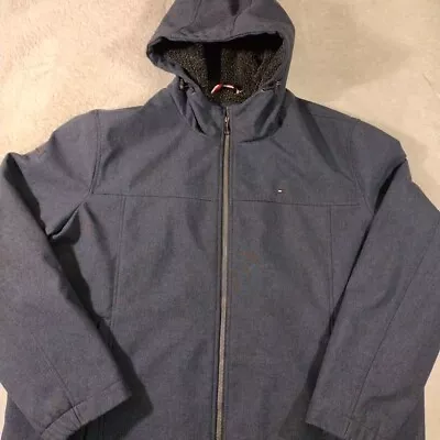 Tommy Hilfiger Men's Xxl Sherpa Lined Full Zip Hooded Soft Shell Jacket Coat Euc • $29.99