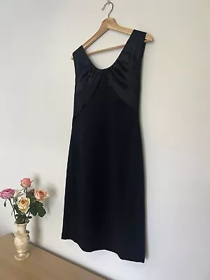 CARLA ZAMPATTI Women’s Silk Bow Black Dress Size 12 • $85