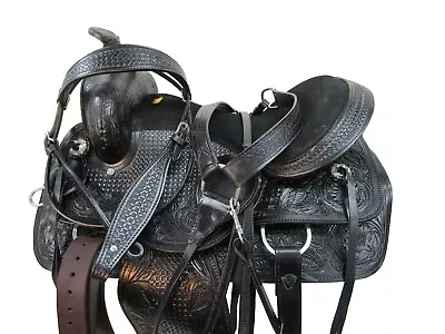 Cowgirl Barrel Racing Pleasure Western Horse Tooled Leather Tack Set 15 16 17 18 • $292.72