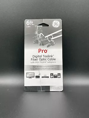 New GE Pro Digital TOSLINK Fiber Optic Cable Mini TOSLINK Adapters 12 Ft. 33534 • $9