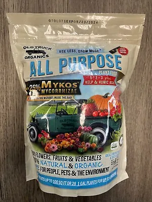 OLD TRUCK ORGANICS Organic Plant Fertilizer Mykos Mycorrhizae Plus Kelp & Humic • $19.95