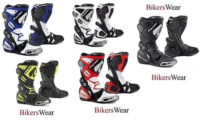 Forma Ice Pro Motorcycle/Motorbike Racing Boots-Black White Blue Red Fluo/yellow • $211.36