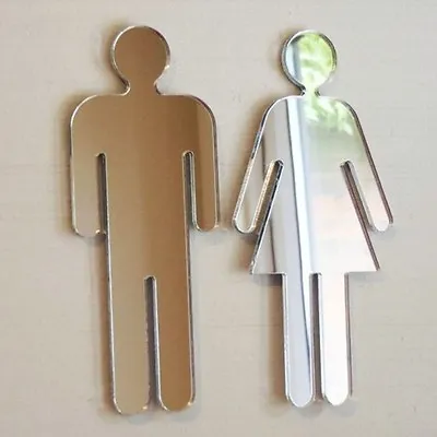 £91.21 • Buy Male & Female Toilet Door Signs Shaped Acrylic Mirrors - Various Sizes
