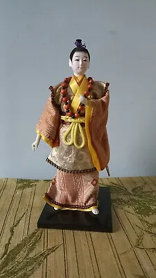 Vintage 13” Japanese Samurai Doll Figure On Stand • £35