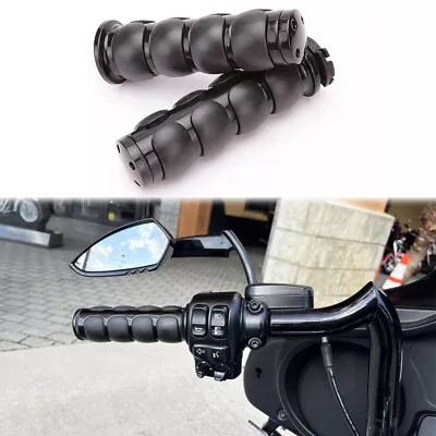 Motorcycle Rubber 1  Handlebar Grip Black For Harley Davidson Street Glide FLHX • $37.11