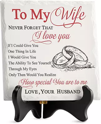 Gifts For Wife From Husband Romantic Ceramic I Love You Gifts Plaque For Wife Bi • $35.01