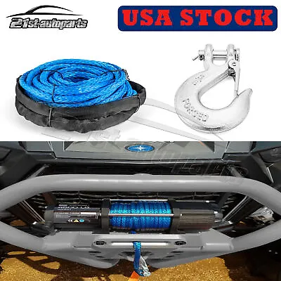 5/16  X 50' Synthetic Winch Rope Winch Hook Stopper For UTV Can Am X3 8500LBS • $41.95