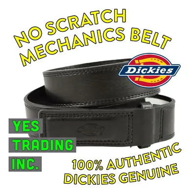 Dickies Men's Mechanics Belt Genuine Black Leather Buckle Covered Work Belts • $19.95