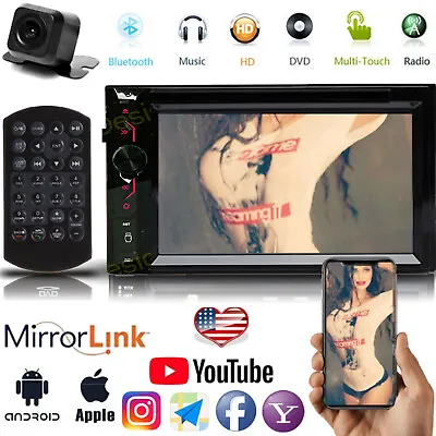 2DIN DVD BLUETOOTH USB AUX Radio Stereo + Camera For Dodge Durango Grand Caravan • $100.69