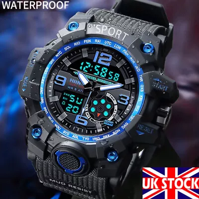 SMAEL Mens WaterPROOF Watch Sports Military Analog Quartz Digital Wrist Watches • £5.95