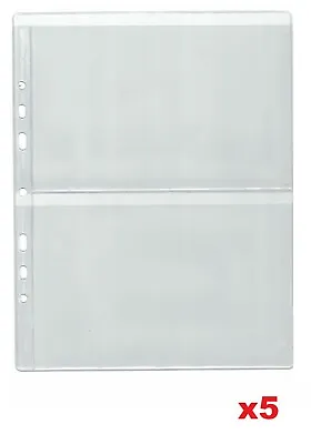 Page For Banknote Album - Type 2 - For Two Notes 5 Each Pages Banknotes Sleeves • £5.49