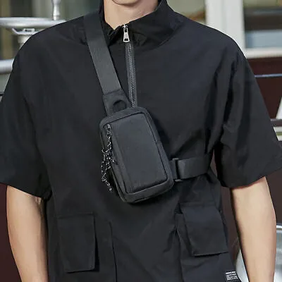 Men's Shoulder Bag Oxford Chest Bag Sling Crossbody Bag Casual Travel Phone Bag • $8.95