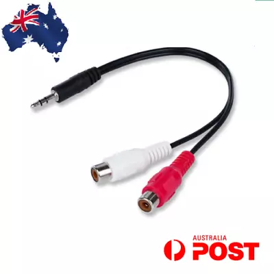 3.5mm AUX Male To 2 RCA Female Splitter Cable (FS36)Stereo Audio AV Adapter Cord • $3.95