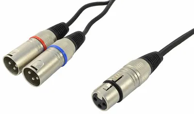 XLR Female To Two XLR Male Splitter Cable – Lead Length 1.5m • £4.45