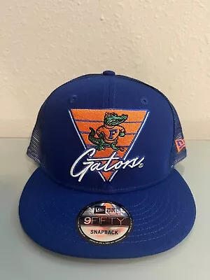 New Era 9FIFTY Florida Gators Retro Throwback Mesh Trucker Snapback Hat Cap Blue • $34.99