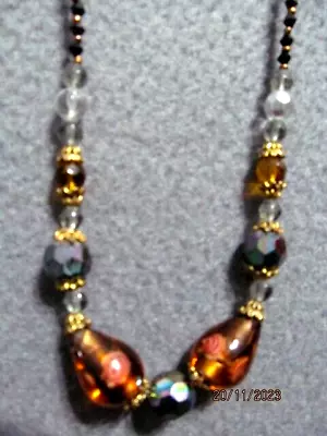 Beautiful  Murano Glass Fashion Necklace  In Brown   (clearance) • £3.99