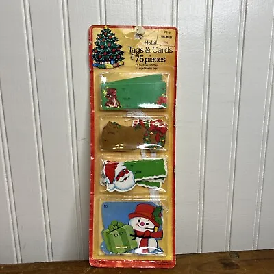 NOS Vintage CHRISTMAS GIFT TAGS Unopened CRAFTS 75 Pieces Wal-Mart 1980 • $7.99