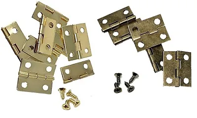 £2.49 • Buy Small Hinges With Screws Brassed Jewellery Box Dolls House 2, 4, 6, 8. 10 Etc