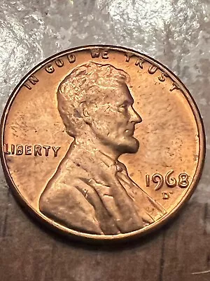 1968 D Lincoln Penny With Error On Top Rim And  L  In Liberty On Edge Rare • $199