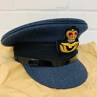 RAF ROYAL AIR FORCE OFFICERS PEAKED DRESS CAP - 54cm British Military Issue • £55