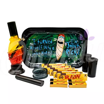£18.99 • Buy Rick Roll Rick & Morty Large Metal Tray Chongz Hookah Rolling Gift Grinder Set