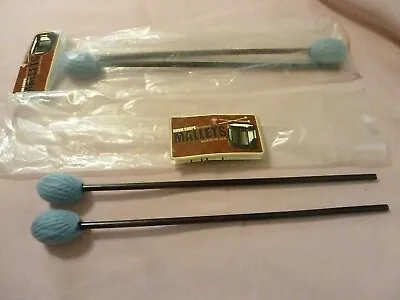 2 Pair Marimba Mallets - Drum Corp Mallets By Duplex - Med. Light Blue - Usa • $31.30