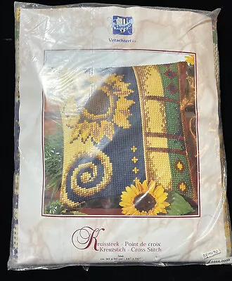 Vervaco Verachtert Cross Stitch Kit Sunflower Flower Pillow Cover 16  X 16  Sq • $28