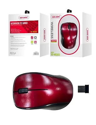 2.4 GHz Wireless Mouse Cordless Mice Optical Scroll Laptop PC Computer USB Red • £9.99