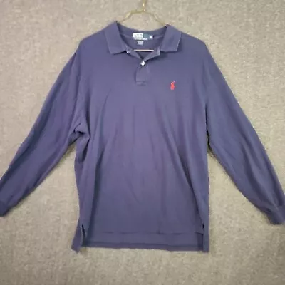 Polo By Ralph Lauren Classic Navy Blue Mens XL Long Sleeve Polo Shirt Cotton • $14.41