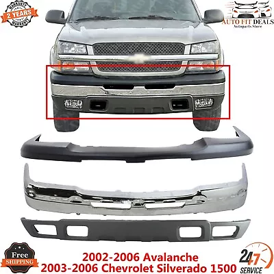 Front Bumper Chrome Steel Kit For 2003-2006 Chevrolet Silverado 1500 / Avalanche • $432.90