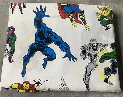 Pottery Barn Kids Marvel Heroes Comics Toddler Fitted & Flat Sheet NWOT 035 • $45