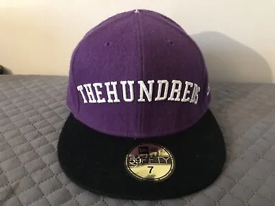 New Era The Hundreds Fitted Hat Size 7 Wool Purple Black 2010 Fit Cap Skate E3 • $20