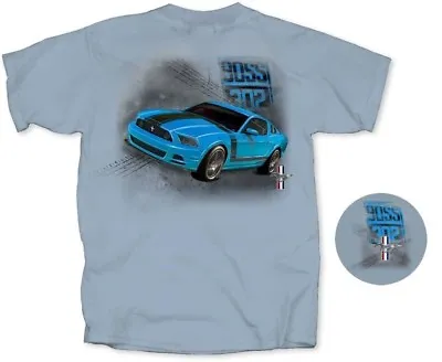 Mustang BOSS 302 - Grabber Blue T-Shirt - Exclusive Item With FREE USA SHIPPING! • $25.29