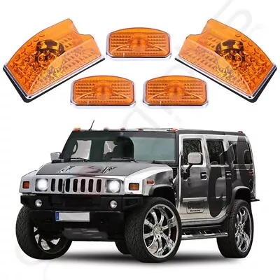 5pcs Set Amber Lens Cab Marker Roof Running Lights For 03-09 Hummer H2 Sut Suv • $22.09