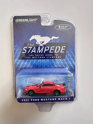 Greenlight 2021 Ford Mustang Mach 1 Race Red Green Stampede Series 1:64 CHASE • $29.99