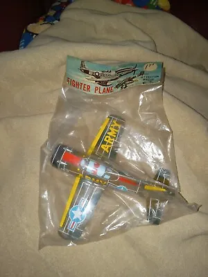 1950s Japan Tin Friction Fighter Airplane NOS Unopened • $49.95