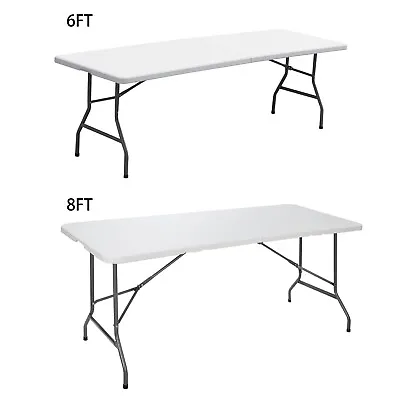 6/8' Plastic Folding Table Card Table Indoor Outdoor Dining Party Outdoor 1/2/4X • $381.58
