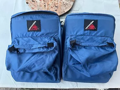 Vintage Cannondale Front Pannier Bags Blue Bike Packing Set Pair Rare Complete • $99