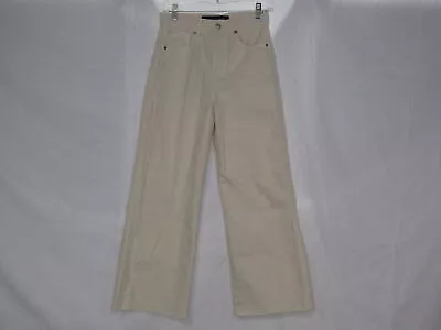 Veronica Beard Womens Jeans Ecru Size 25 Taylor Cropped High Rise Wide Leg • $29.99