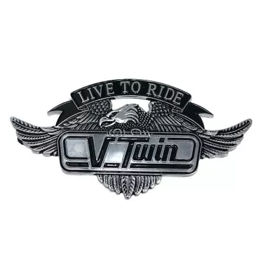 Live To Ride Emblem With Eagle (L) V-Twin Motorcycle Metal Self-Adhesive • $22.96